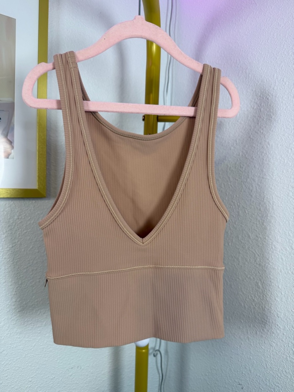 Lululemon Power Pivot Ribbed Tank Size 2 Pink Clay Butternut Reversible Longline - Picture 2 of 7